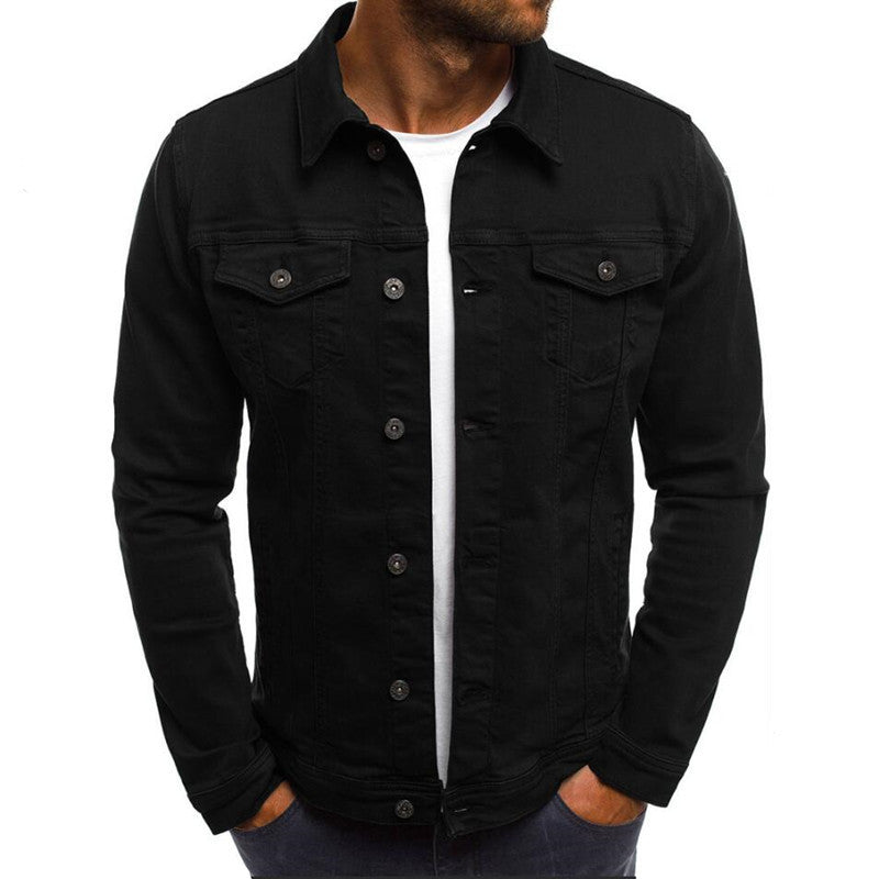 Casual Men Jacket Denim Button Shirt