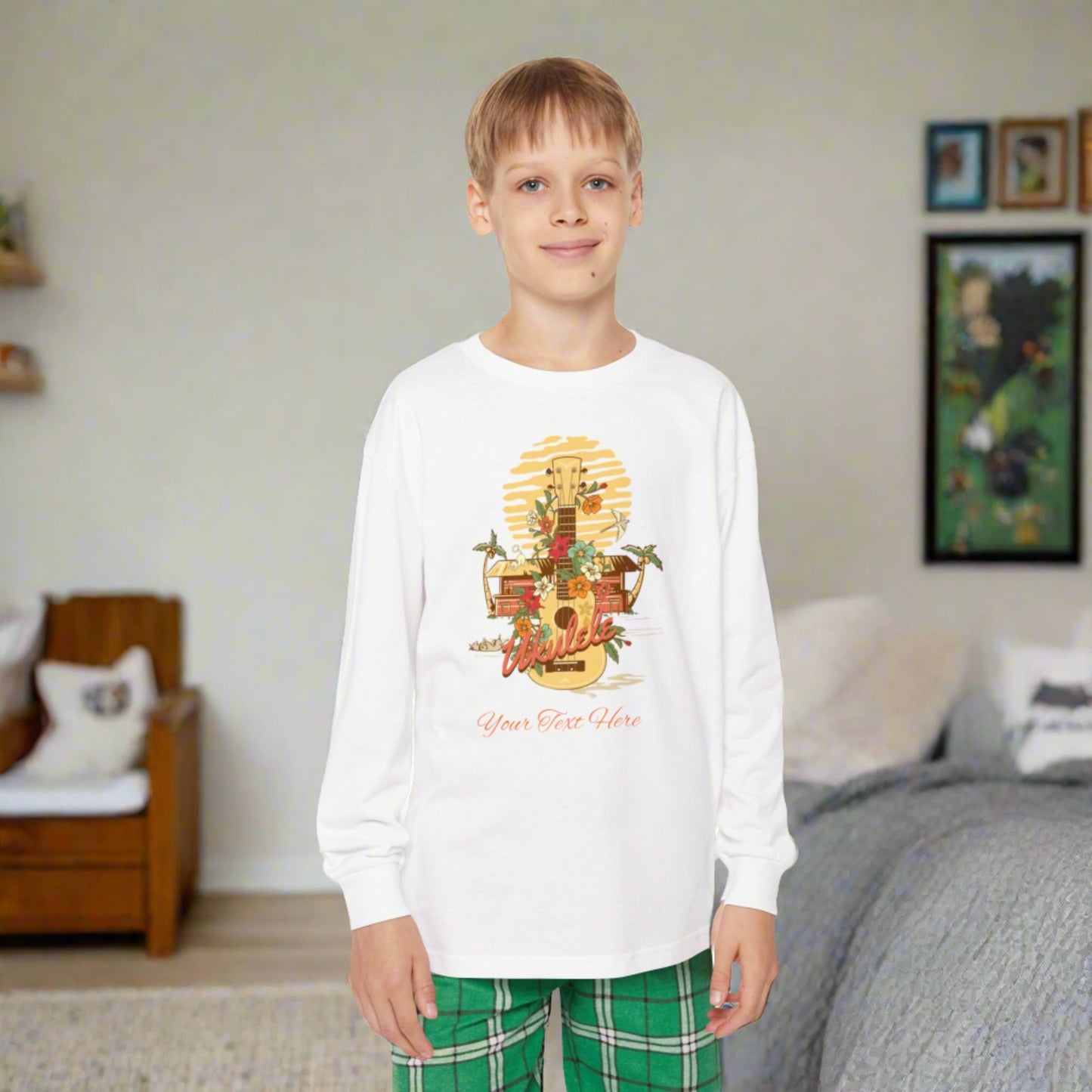 Youth Long Sleeve Holiday Outfit Set - Personalize With Beach Themes