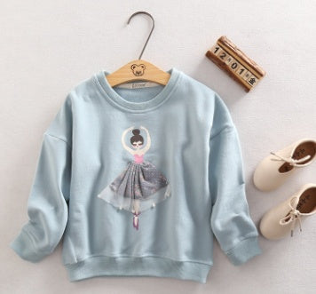 Spring new Korean children's clothing sweater plus velvet children's sweater cartoon casual girl sweater sports boy jacket