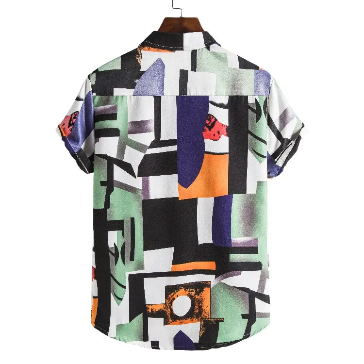 Men Short sleeved beach shirts men New printed T shirt