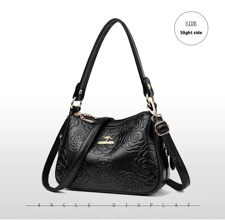 Soft Leather Textured Ethnic Style Simple Versatile Large Capacity Shoulder Messenger Bag