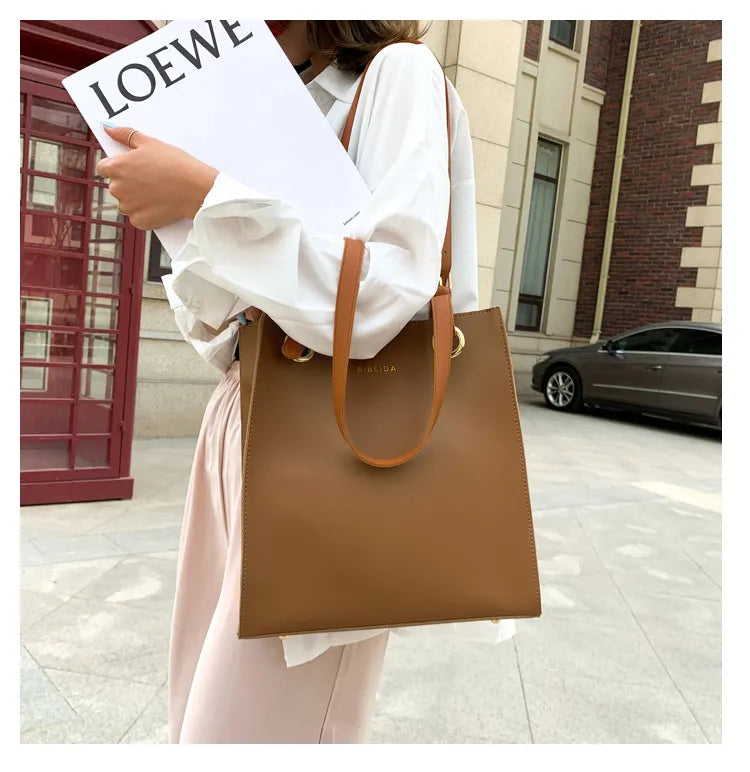 Korean version of the textured official document tote handbags
