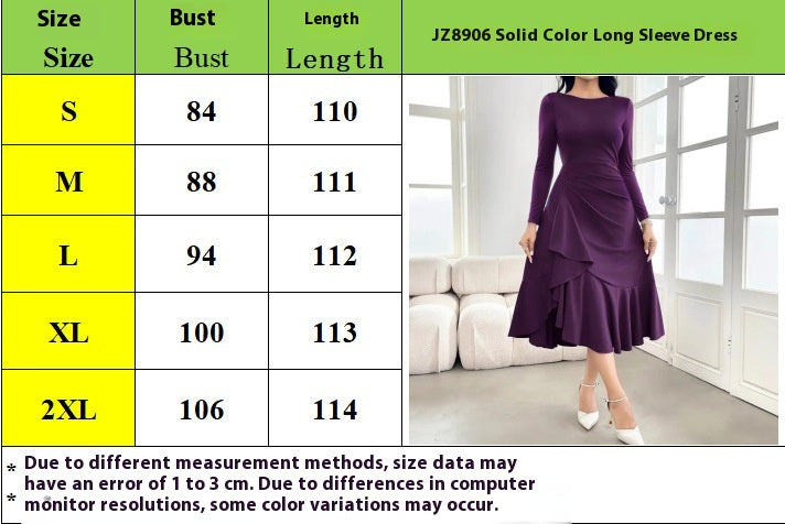 Women's Long Sleeve Round Neck Dress