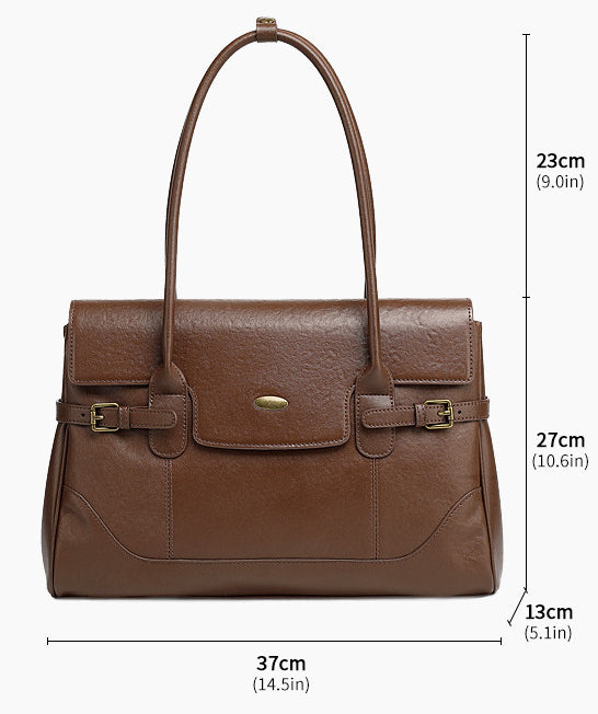 New Commuter Retro Versatile Genuine Leather Underarm Womens Bag