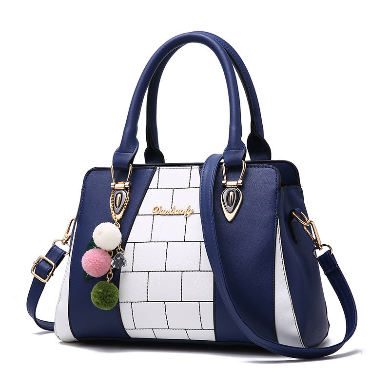 Europe and America Contrasting color handbags