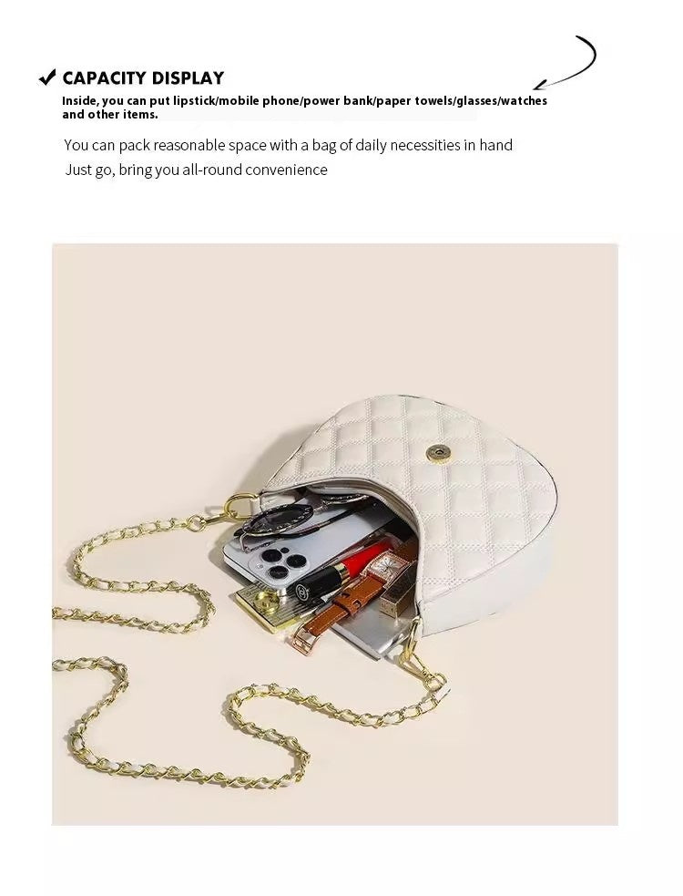 High-end New Fashion Rhombus Single Shoulder Underarm All-match Niche Texture Chain Messenger Bag