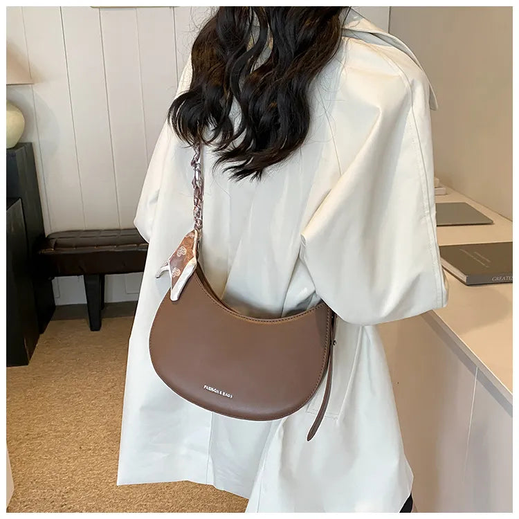 Simple All-match Retro Fashion Shoulder Trendy Small Saddle Bag