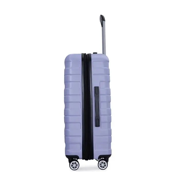 3 Piece Suitcase Set PC Lightweight And Durable Expandable Carrying Case With Two Hooks, Double Swivel Wheels, TSA Lock, 21-25-29 Light Purple- FREE USA SHIPPING