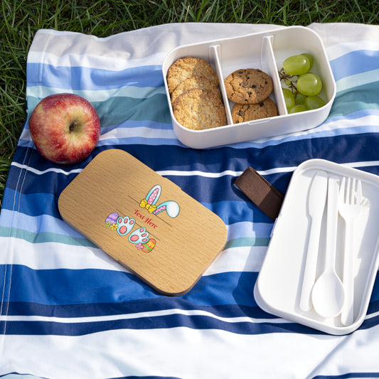 Bento Lunch Box - Personalize With Easter Rabbit