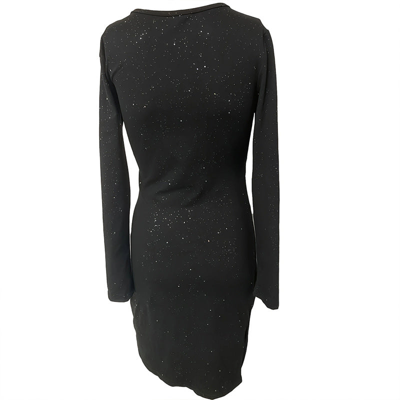 Elegant Women's Solid Color V-Neck Bodycon Dress- Free USA Shipping