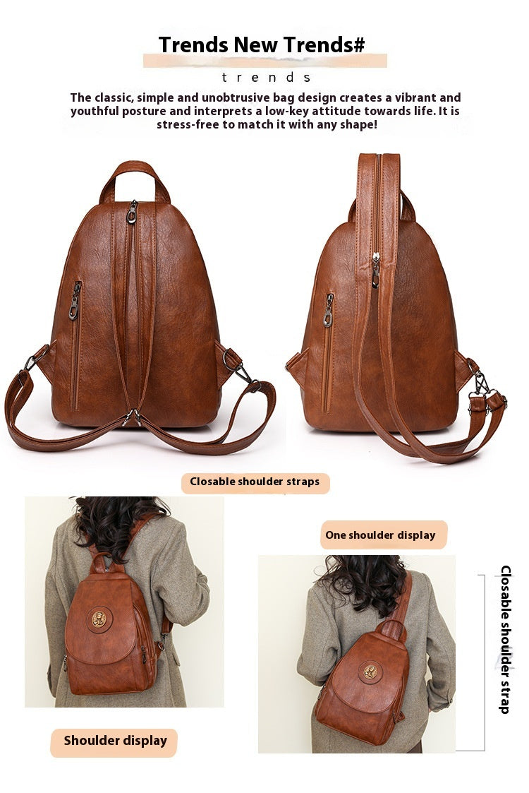 Simple Large Capacity Crossbody Chest Bag Leisure Travel Small Backpack