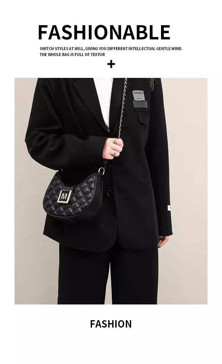 High-end New Fashion Rhombus Single Shoulder Underarm All-match Niche Texture Chain Messenger Bag