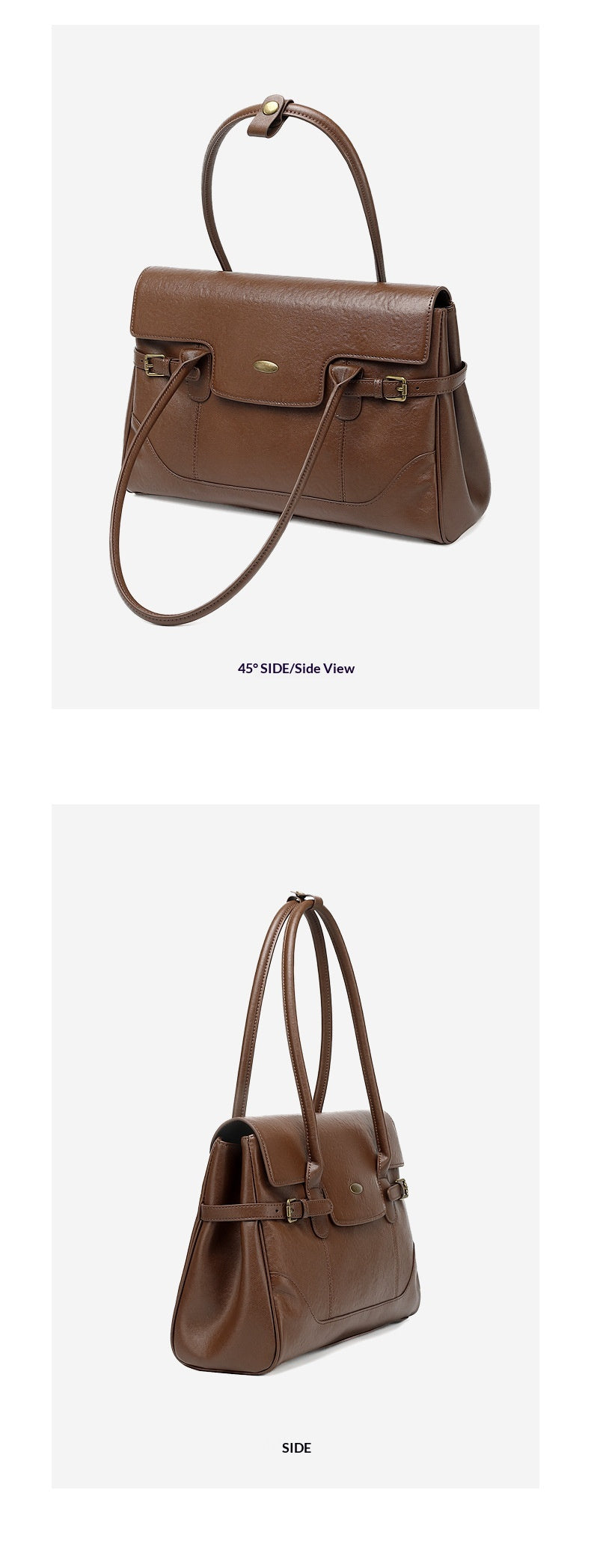 New Commuter Retro Versatile Genuine Leather Underarm Womens Bag