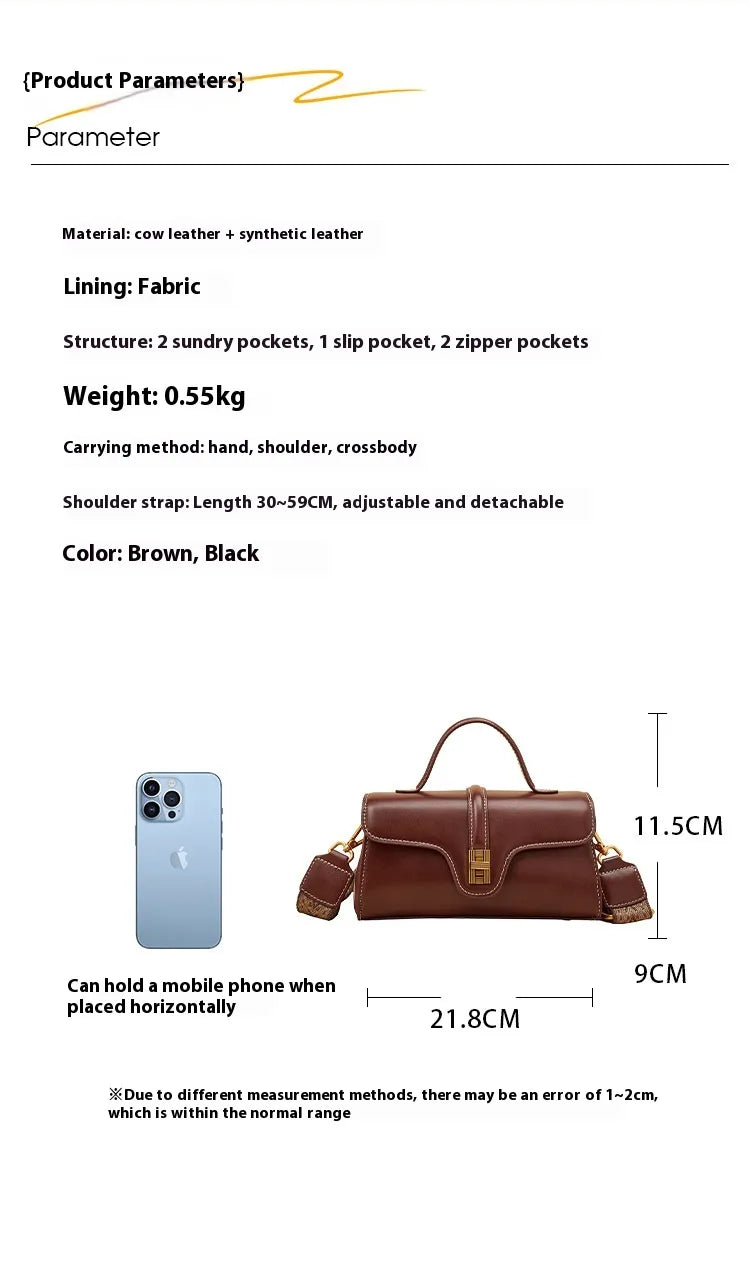 Niche Original High Sense Mild Luxury Retro Cambridge Portable Messenger Bag