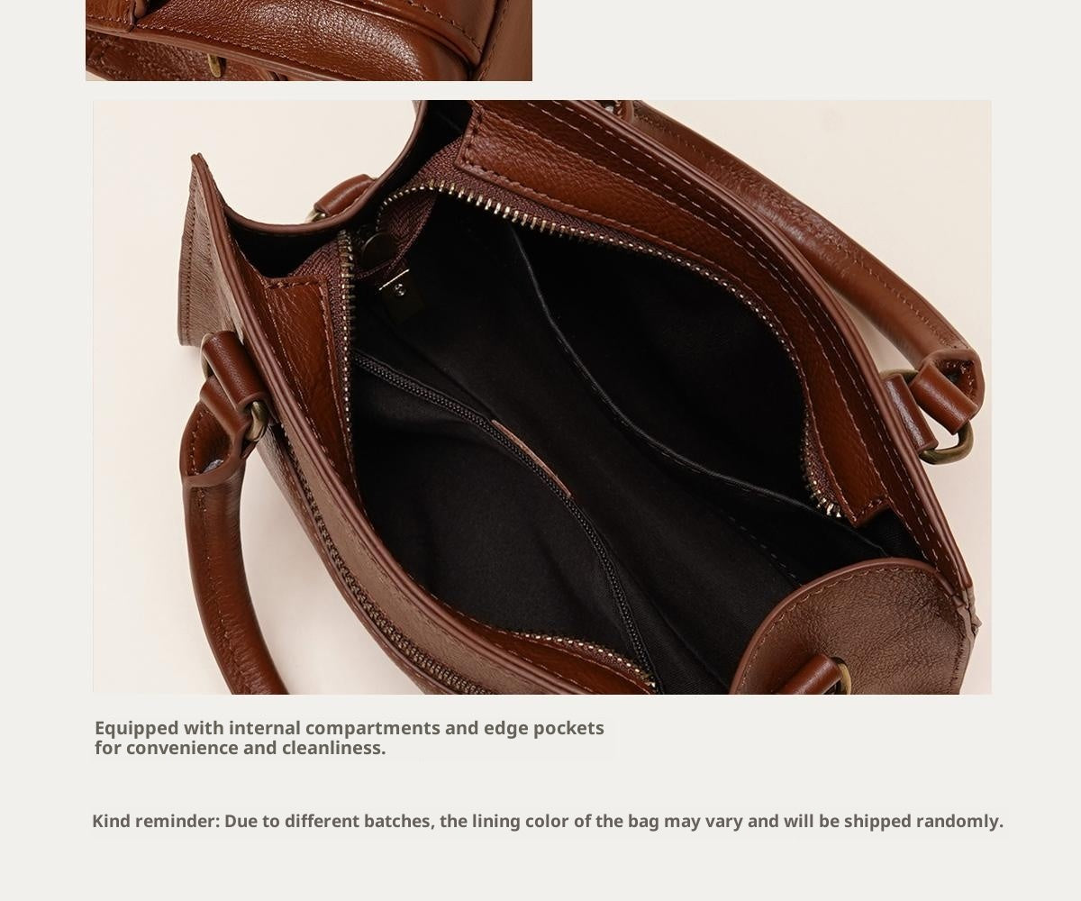 First Layer Leather One-shoulder Women's Bag All-match Solid Color Casual Crossbody