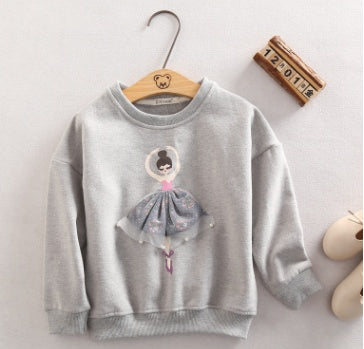 Spring new Korean children's clothing sweater plus velvet children's sweater cartoon casual girl sweater sports boy jacket