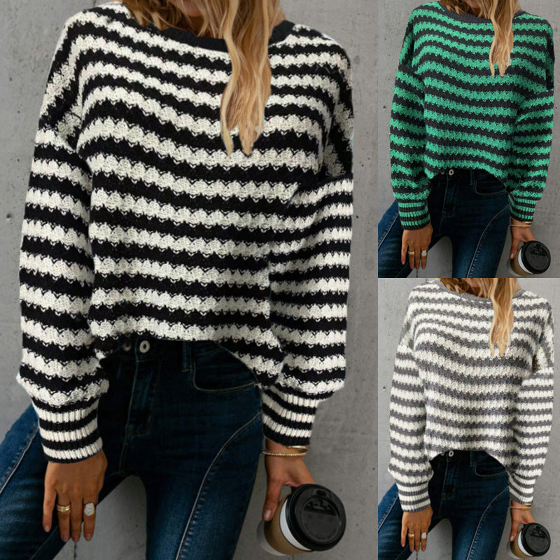 New Wish Loose Round Neck Pullover Knitted Sweater