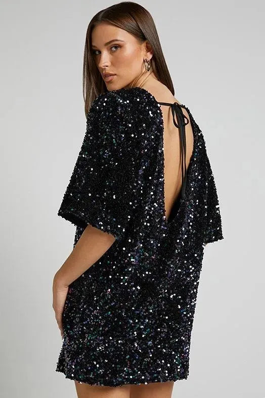 Women's Simple Casual Shoulder Beaded Dress