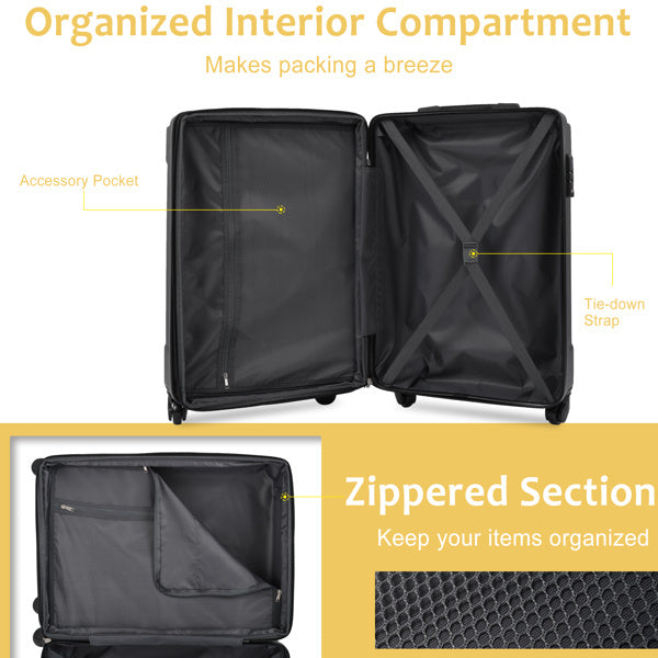 3-Piece Travel Luggage Set with Spinner Wheels- FREE USA SHIPPING