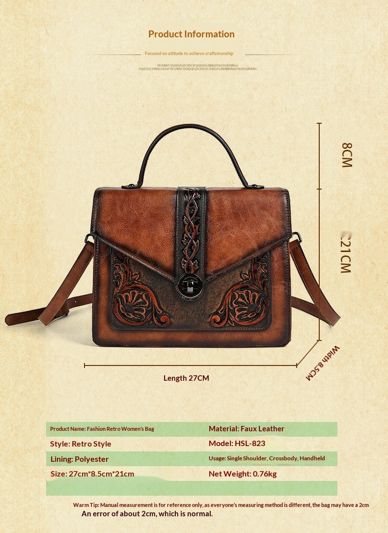 Dual-use Hand-embossed And Rubbed-color Craftsmanship For A Stylish Look