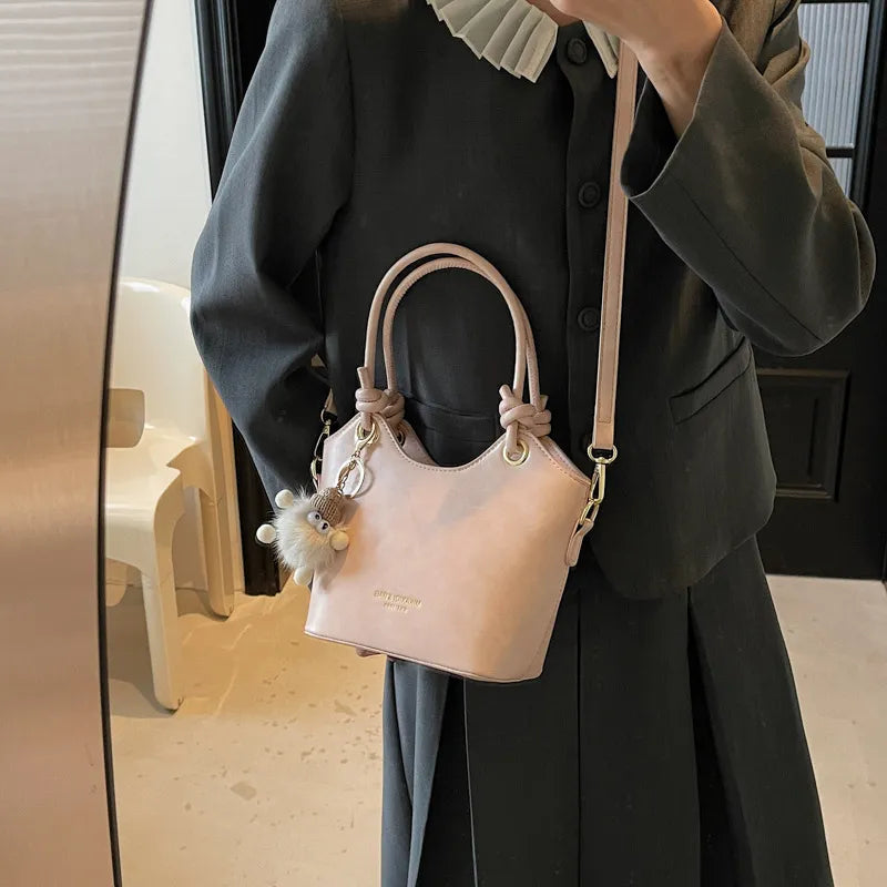 Sweet Style Zipper PU Square Women's Shoulder Crossbody Bag Solid Color Popular Commuting Fashion Small Square Bags