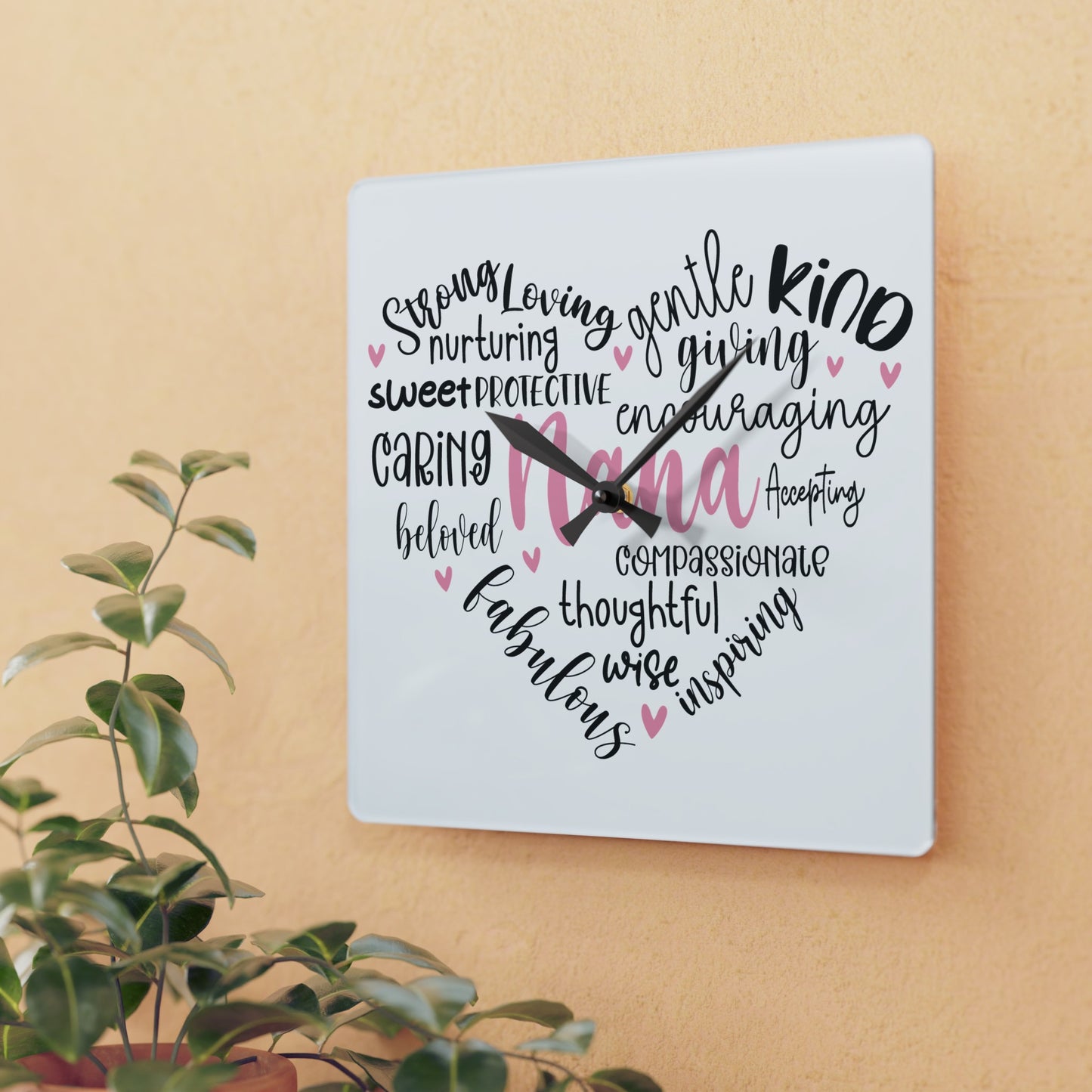 Acrylic Wall Clock - Personalize With Family Messages