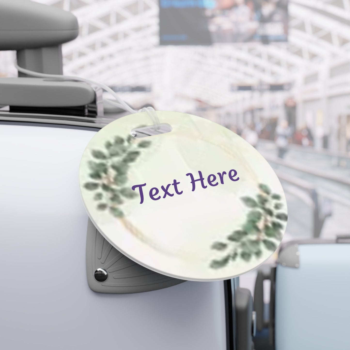 Luggage Tags - Personalize Round Tags With Floral Designs