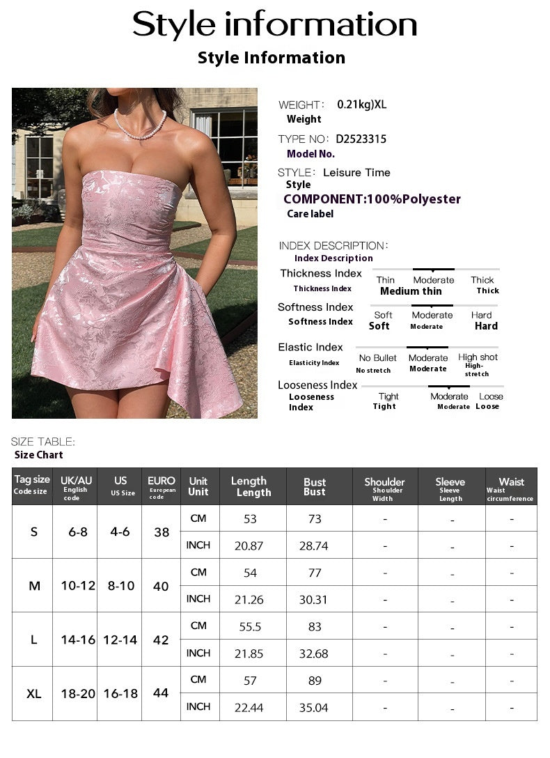 Socialite Style Tube Top Dress Women's Clothing