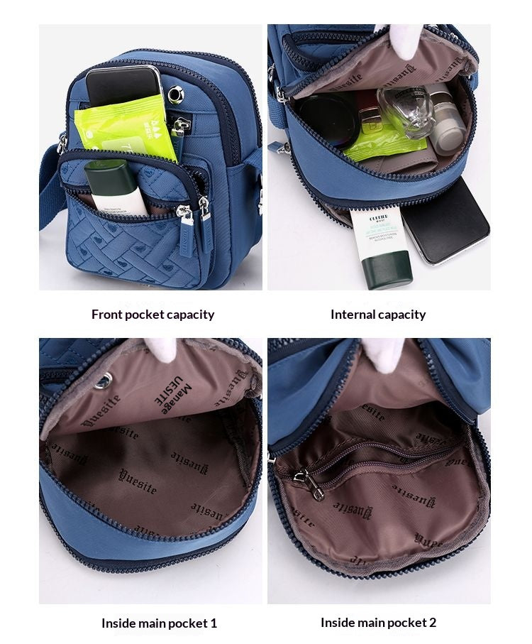 Solid Color Minimalism Crossbody Nylon Canvas Bag