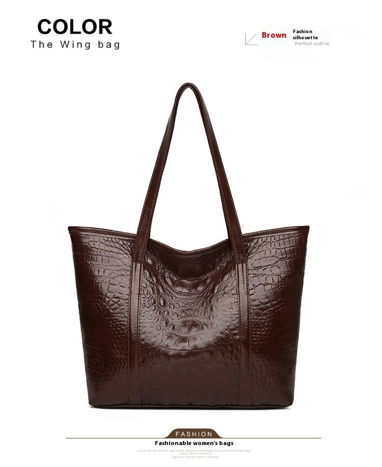 Women's Soft Leather Portable Large Capacity Shoulder Bag