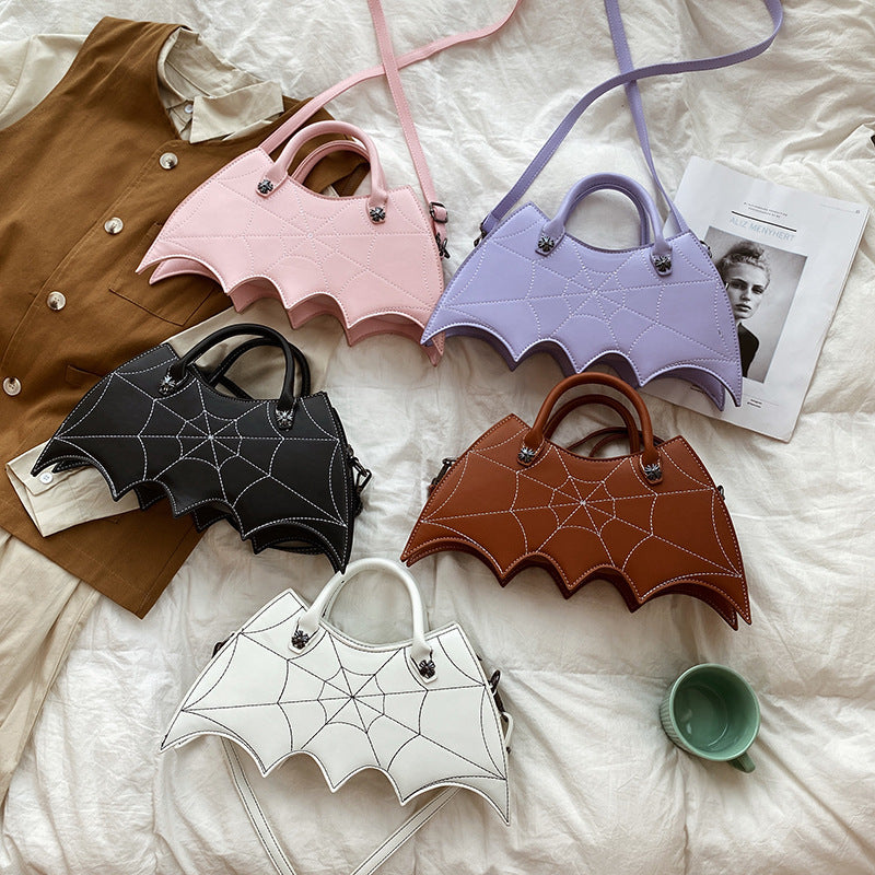 Halloween Spider Web Shape Shoulder Bags Personality Batgirl Tide Pu Handbags Fashion Messenger Crossbody Bag