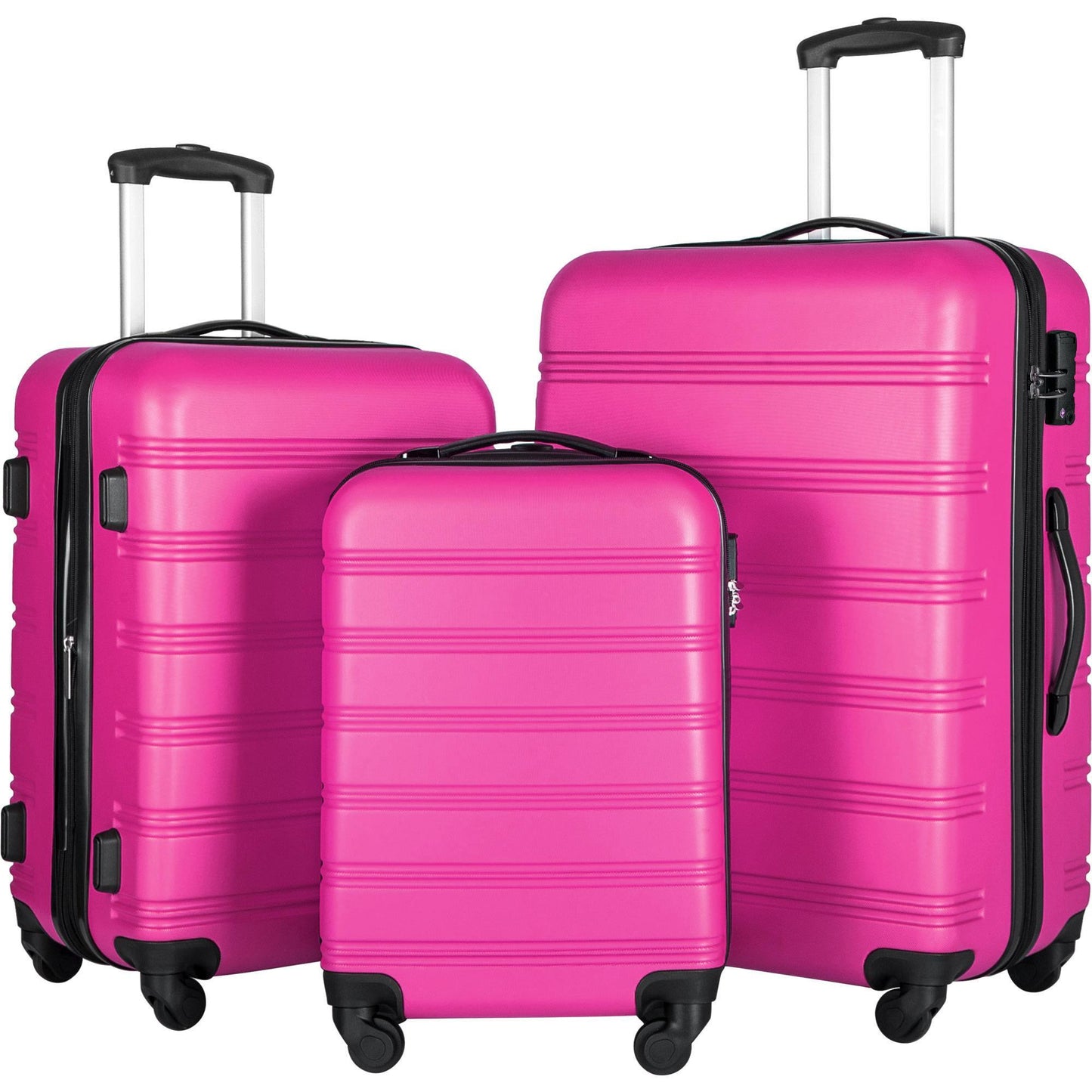 3 Piece Set Of Suitcases, Hard Shell Trolley Cases With TSA Locks 20 Inches 24 Inches 28 Inches- FREE USA SHIPPING