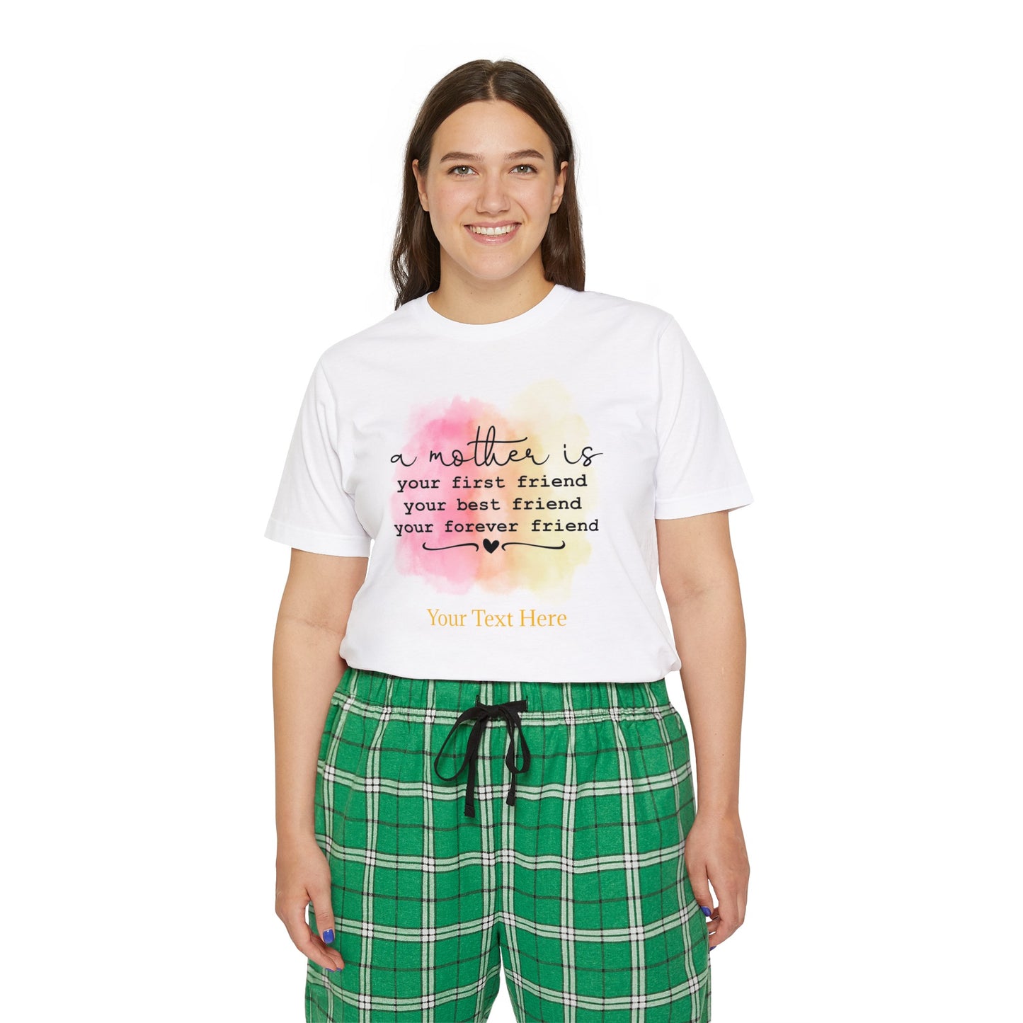 Women's Short Sleeve Pajama Set - Personalize With Colorful MOM Messages