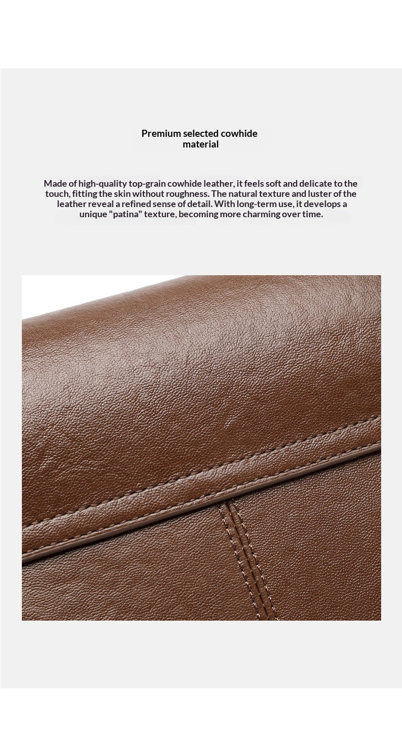 New Commuter Retro Versatile Genuine Leather Underarm Womens Bag