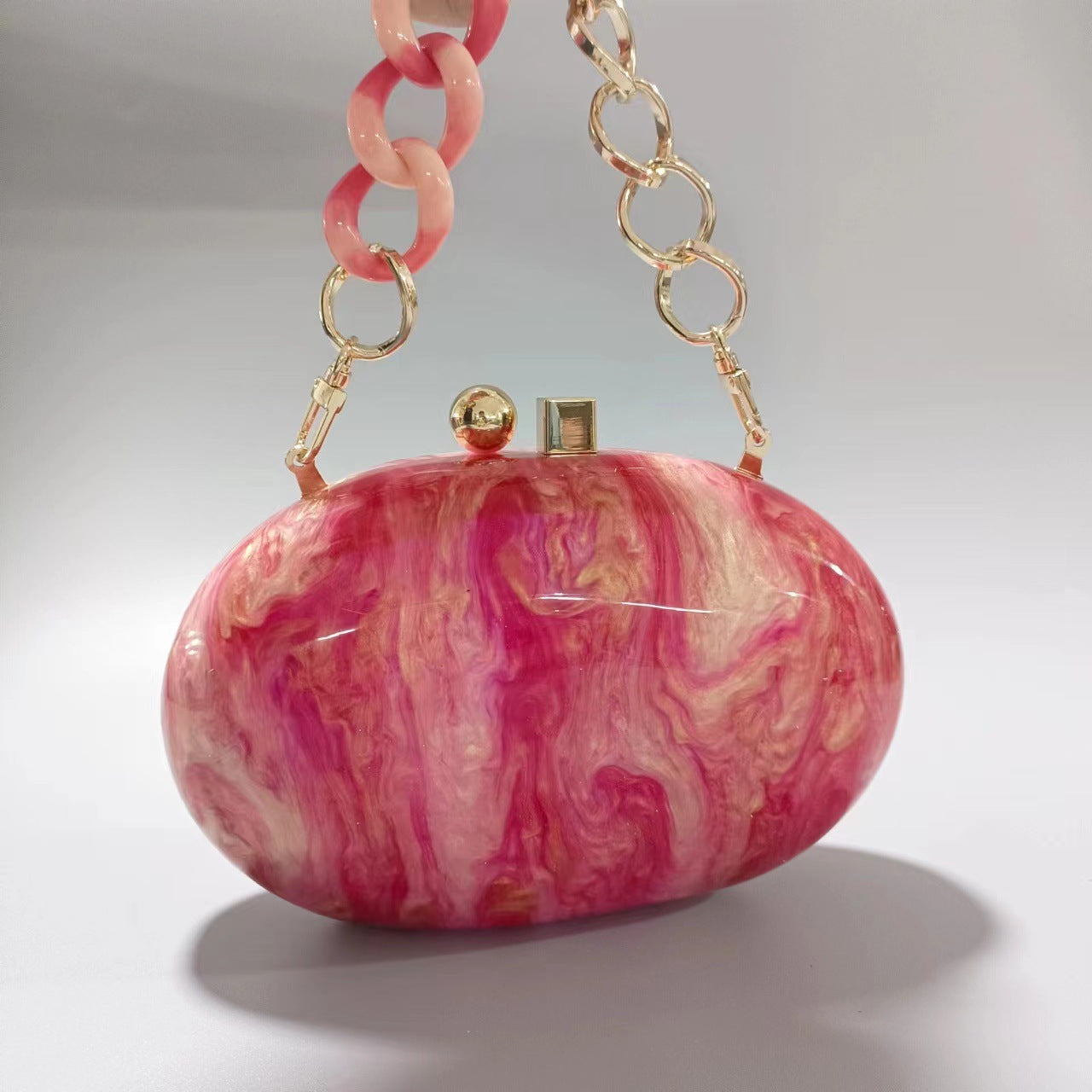 Womens Oval Pearlescent Fashion Shoulder Bag