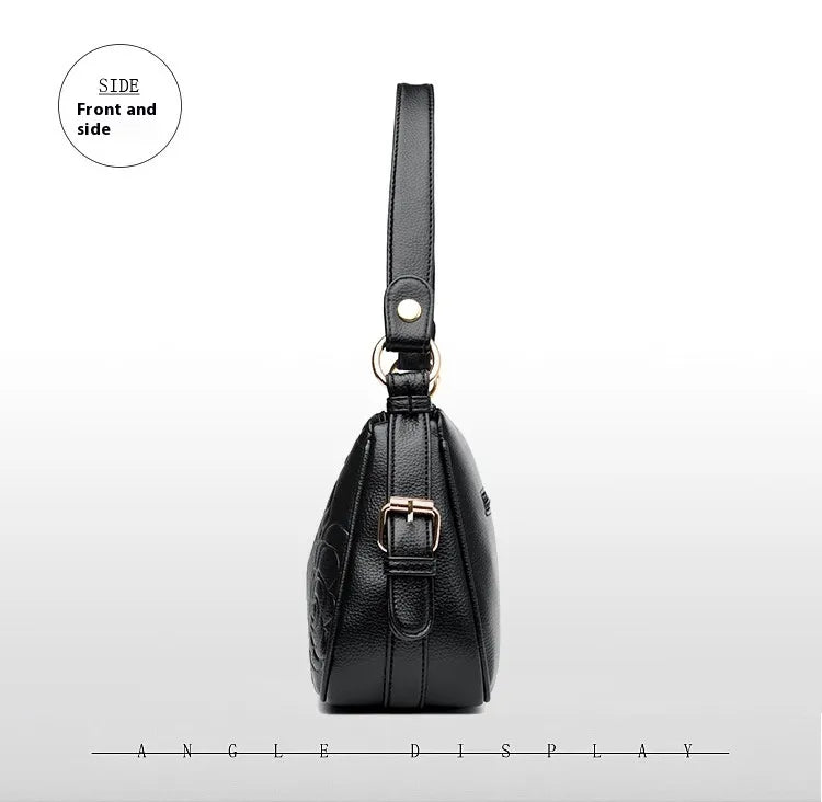 Soft Leather Textured Ethnic Style Simple Versatile Large Capacity Shoulder Messenger Bag