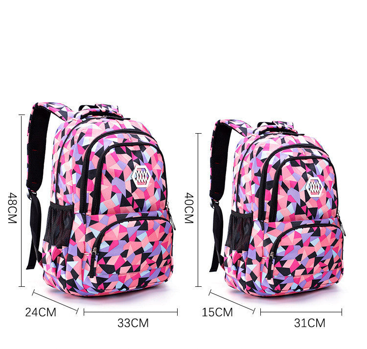 Nylon Camouflage Children's Schoolbag Three-piece Set