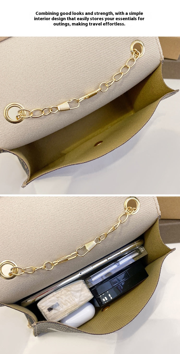 Tassel Deer Head Contrast Color Chain Small Square Leisure Phone Bag