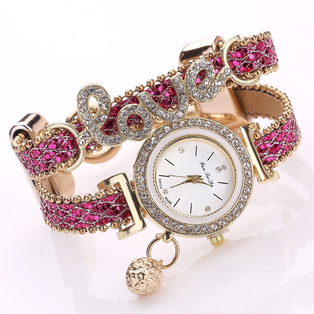 Brand Women Bracelet Watches Ladies Watch Rhinestones Clock Womens Fashion Dress Wristwatch