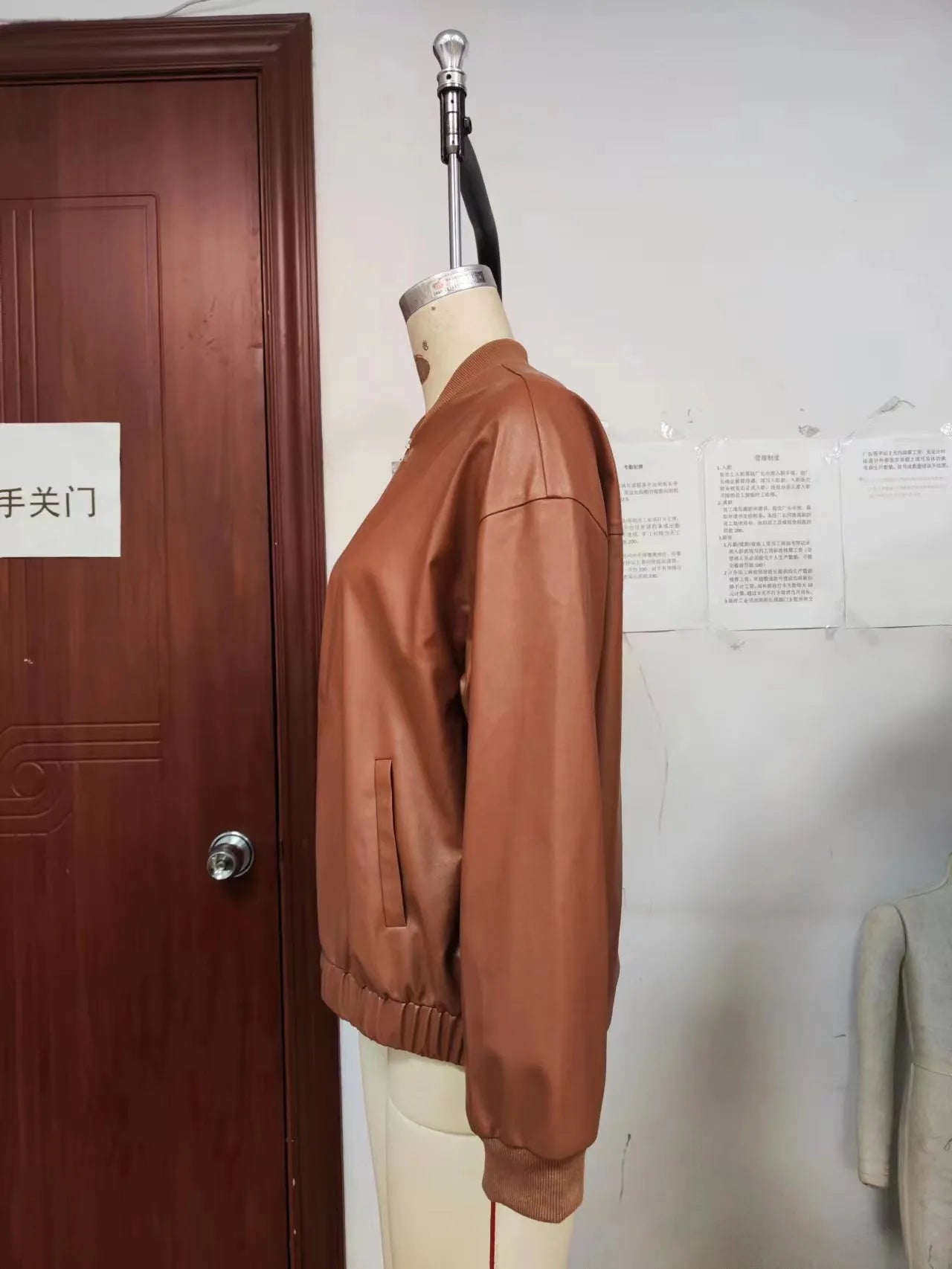 Women's Solid Color European And American Leisure Short Leather Jacket