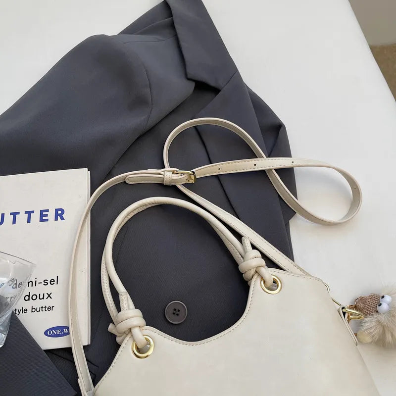 Sweet Style Zipper PU Square Women's Shoulder Crossbody Bag Solid Color Popular Commuting Fashion Small Square Bags
