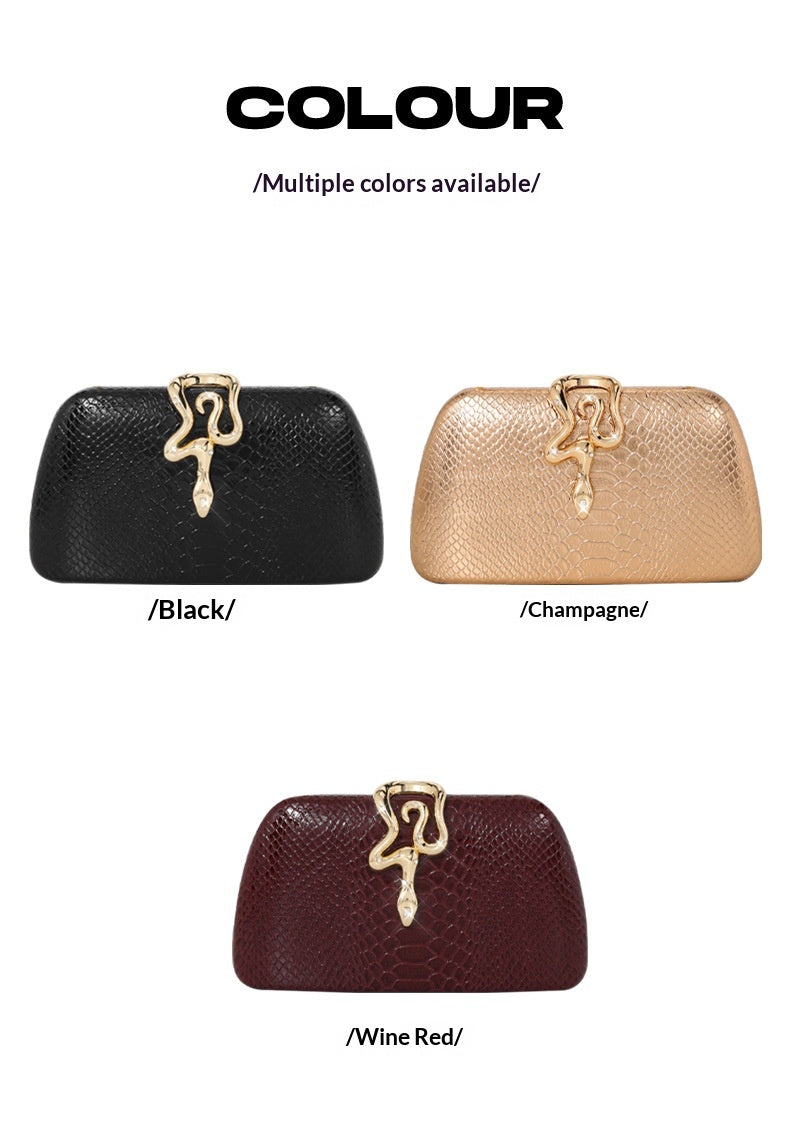 Womens Stylish Snake-Print Evening Tote With A Sophisticated European-American Flair