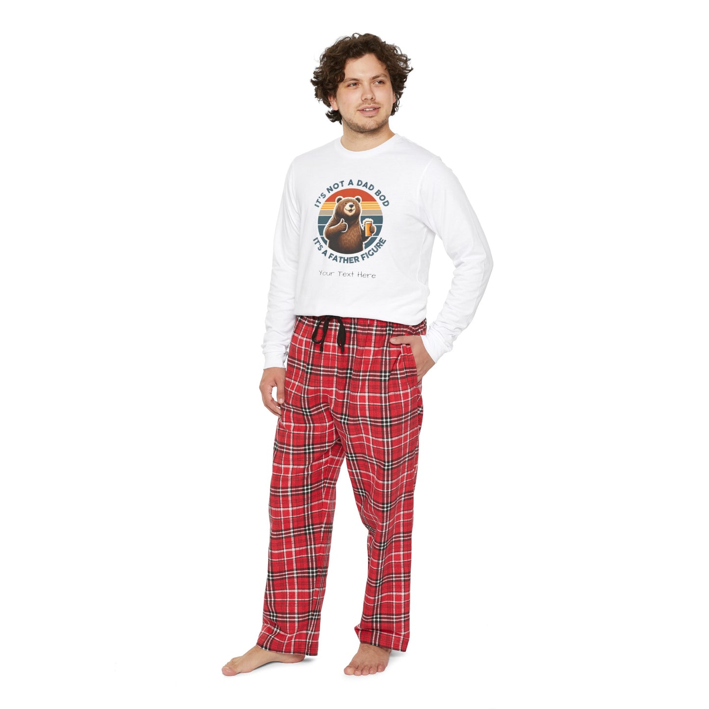 Men's Long Sleeve Pajama Set - Personalize With DAD Messages