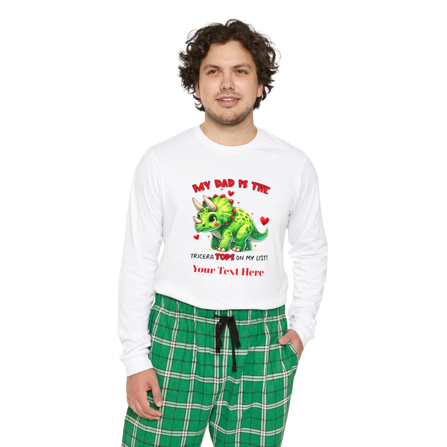 Men's Long Sleeve Pajama Set - Personalize With DAD Messages