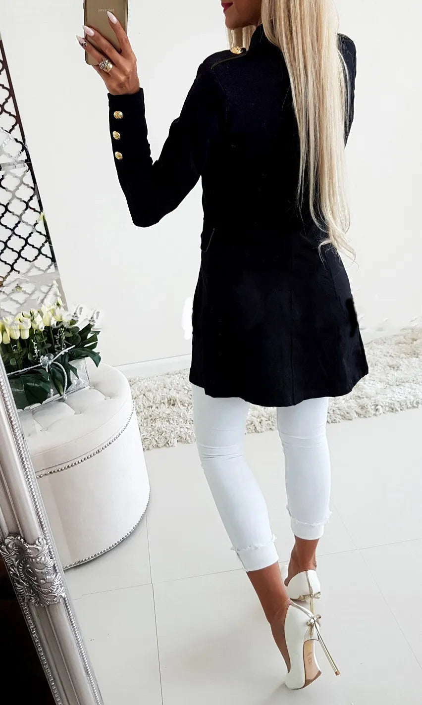 Women's Long-sleeved Breasted Slim Fit Small Business Suit Coat