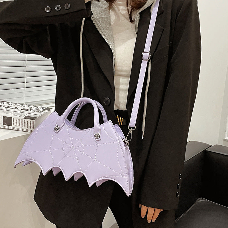 Halloween Spider Web Shape Shoulder Bags Personality Batgirl Tide Pu Handbags Fashion Messenger Crossbody Bag