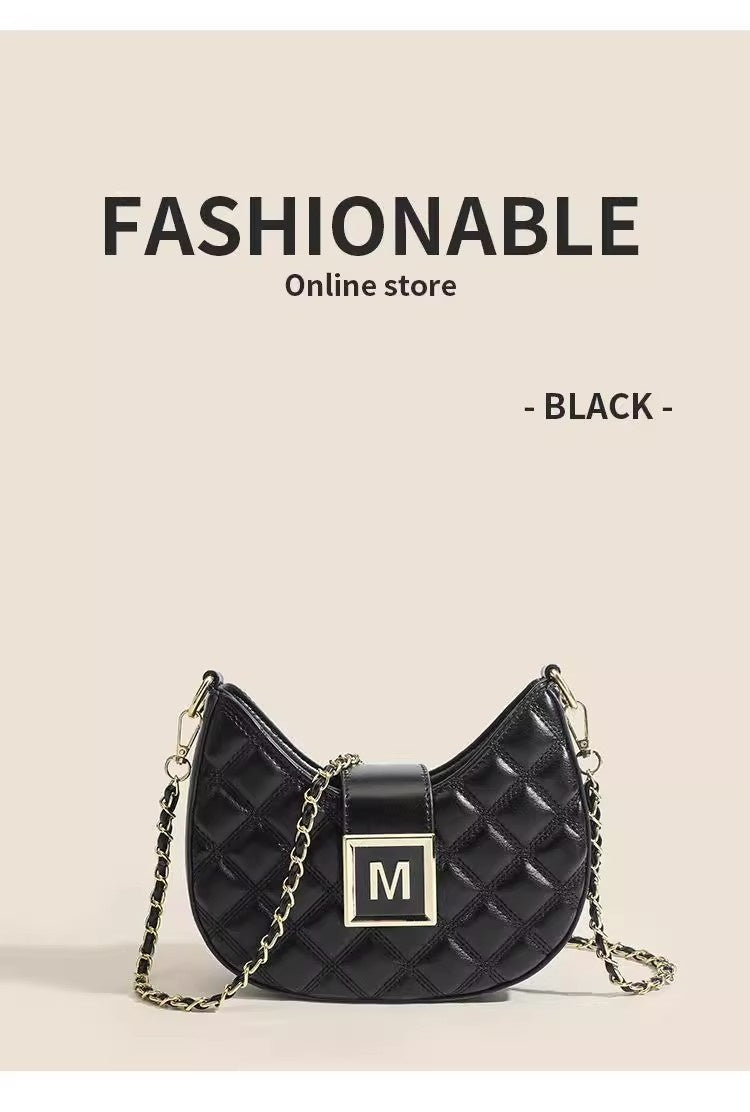 High-end New Fashion Rhombus Single Shoulder Underarm All-match Niche Texture Chain Messenger Bag