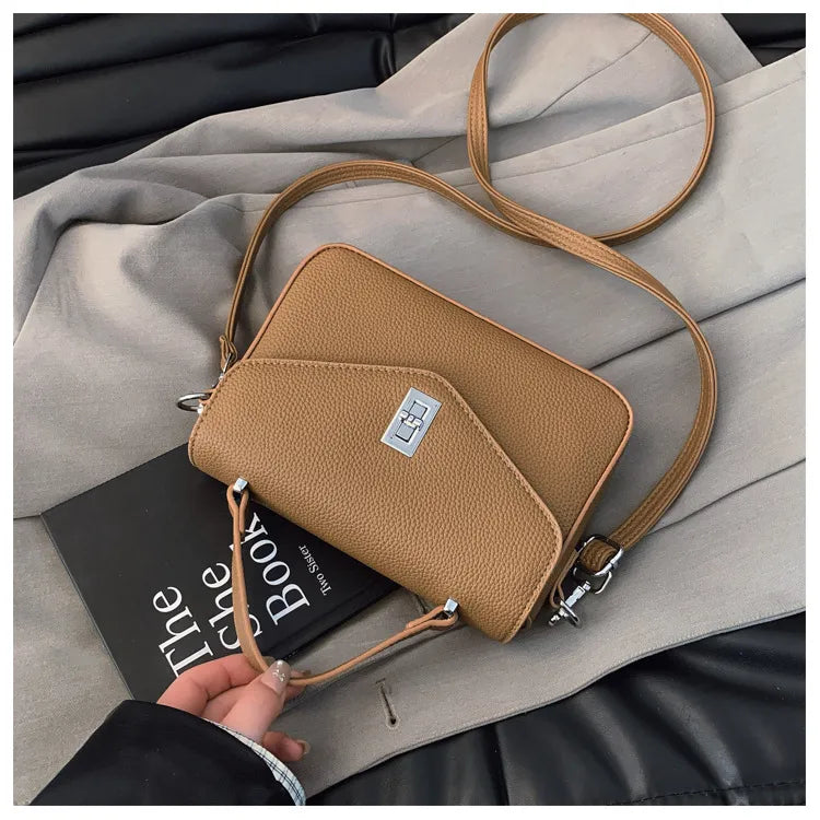 Fashion Casual All-match Commute Cowhide Portable Shoulder Messenger Bag