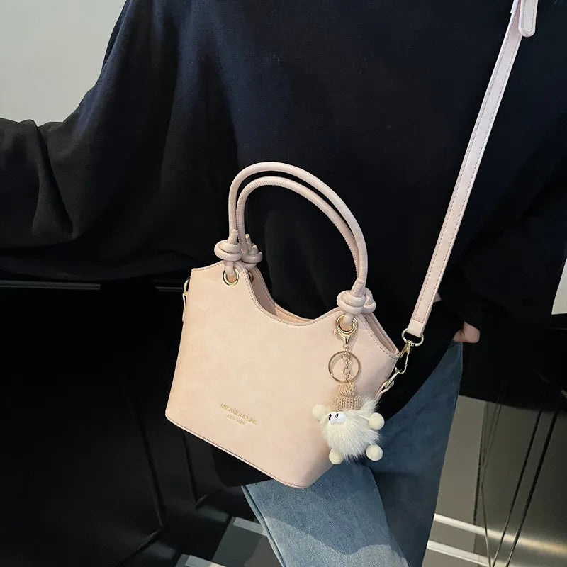 Sweet Style Zipper PU Square Women's Shoulder Crossbody Bag Solid Color Popular Commuting Fashion Small Square Bags