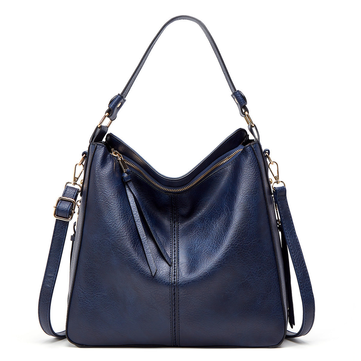 Zipper Bucket Bags With Adjustable Shoulder-strap Handbags